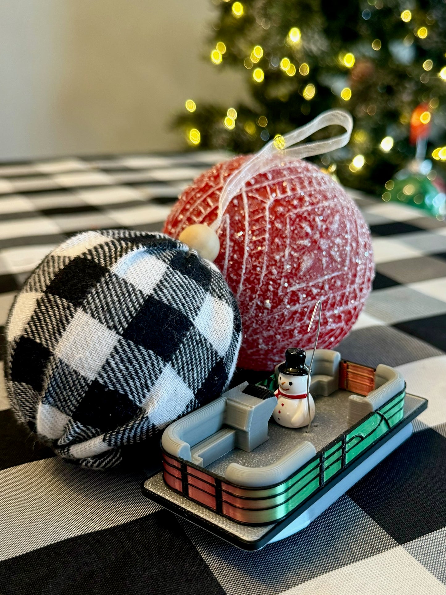 Pontoon Boat Christmas Ornament