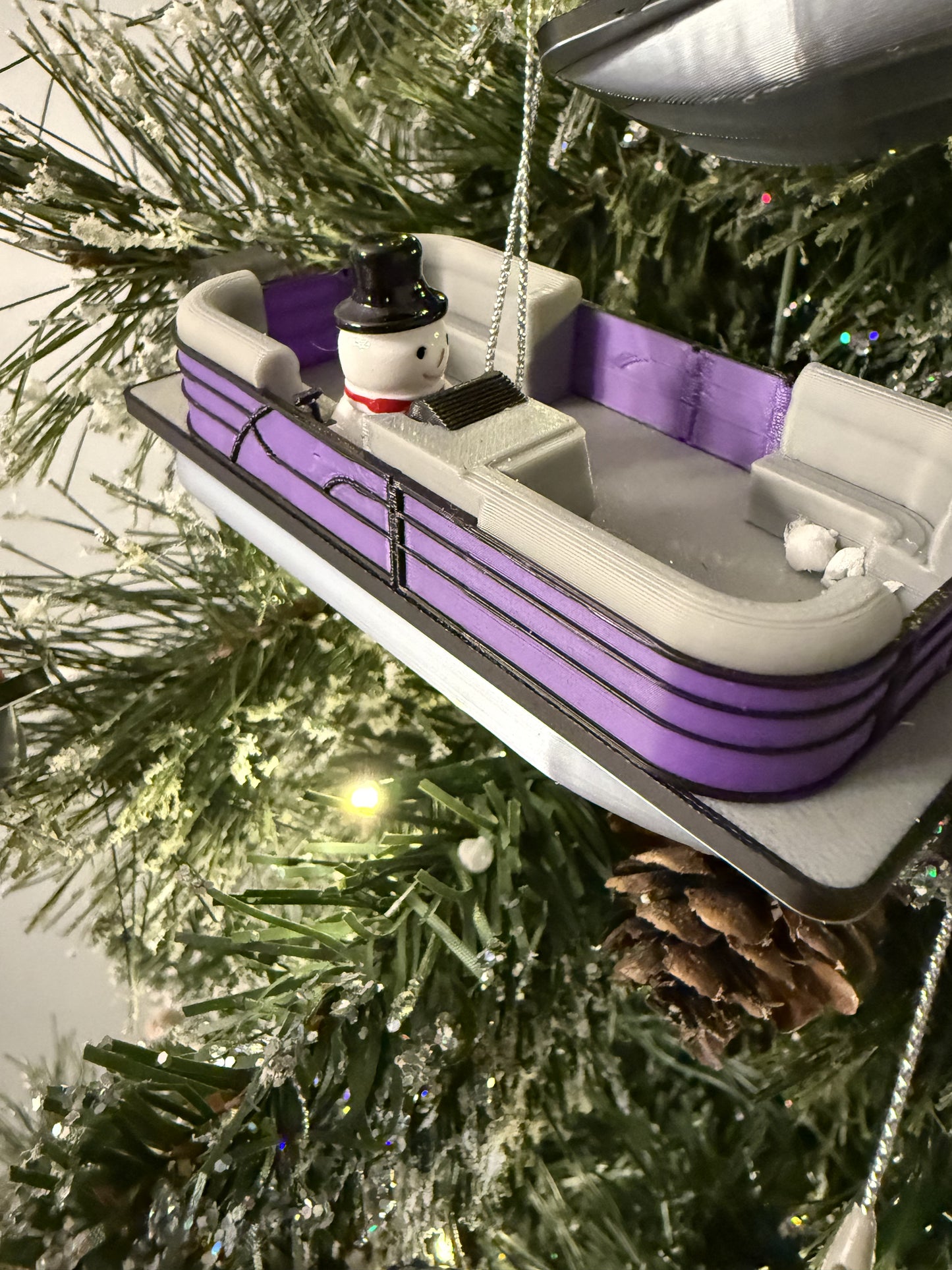 Pontoon Boat Christmas Ornament