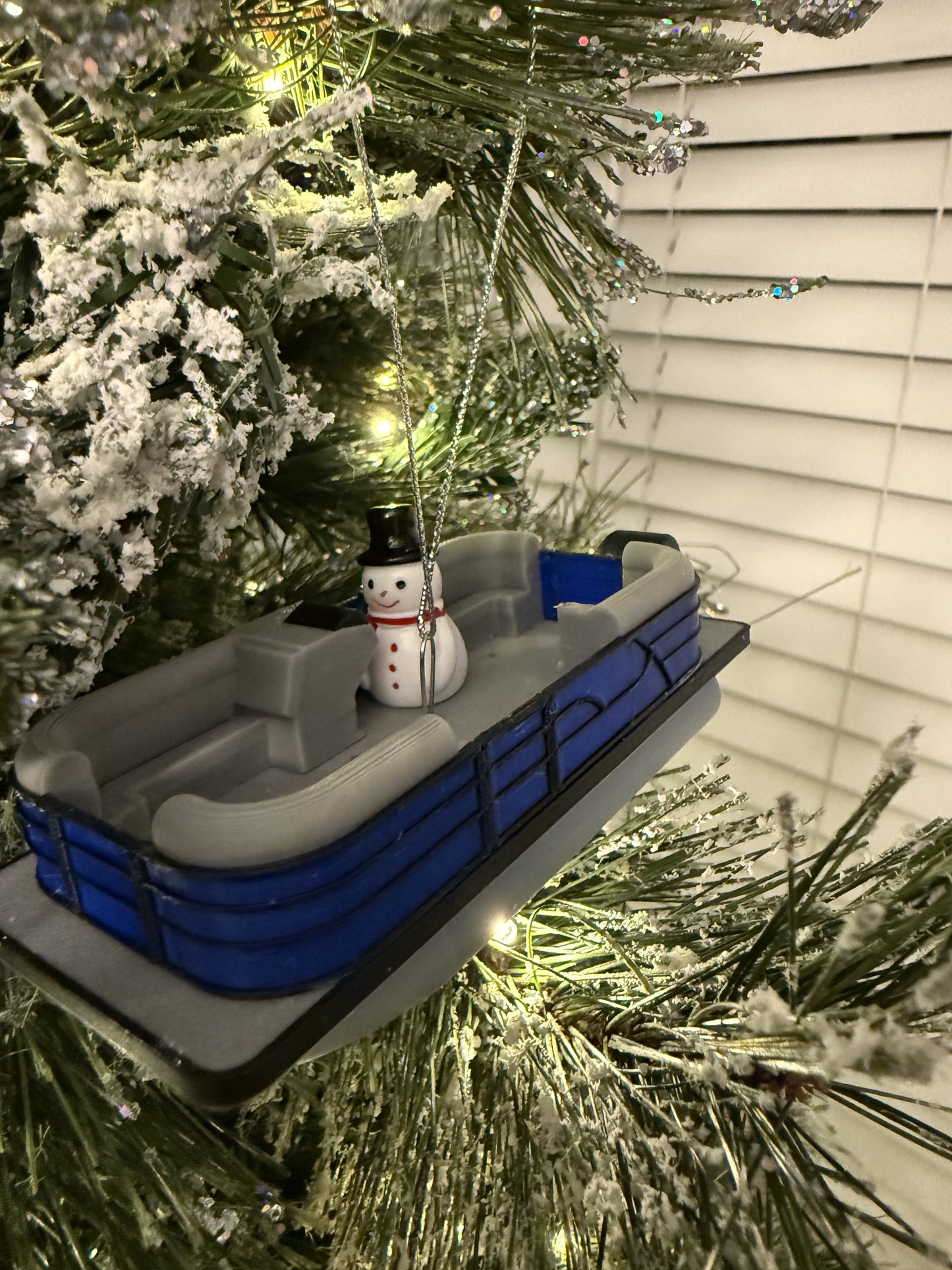 Pontoon Boat Christmas Ornament